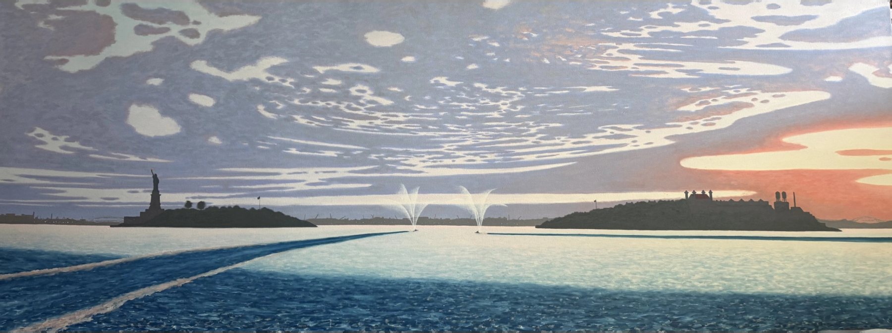 New York By Water, Oil on canvas, Bill Sullivan