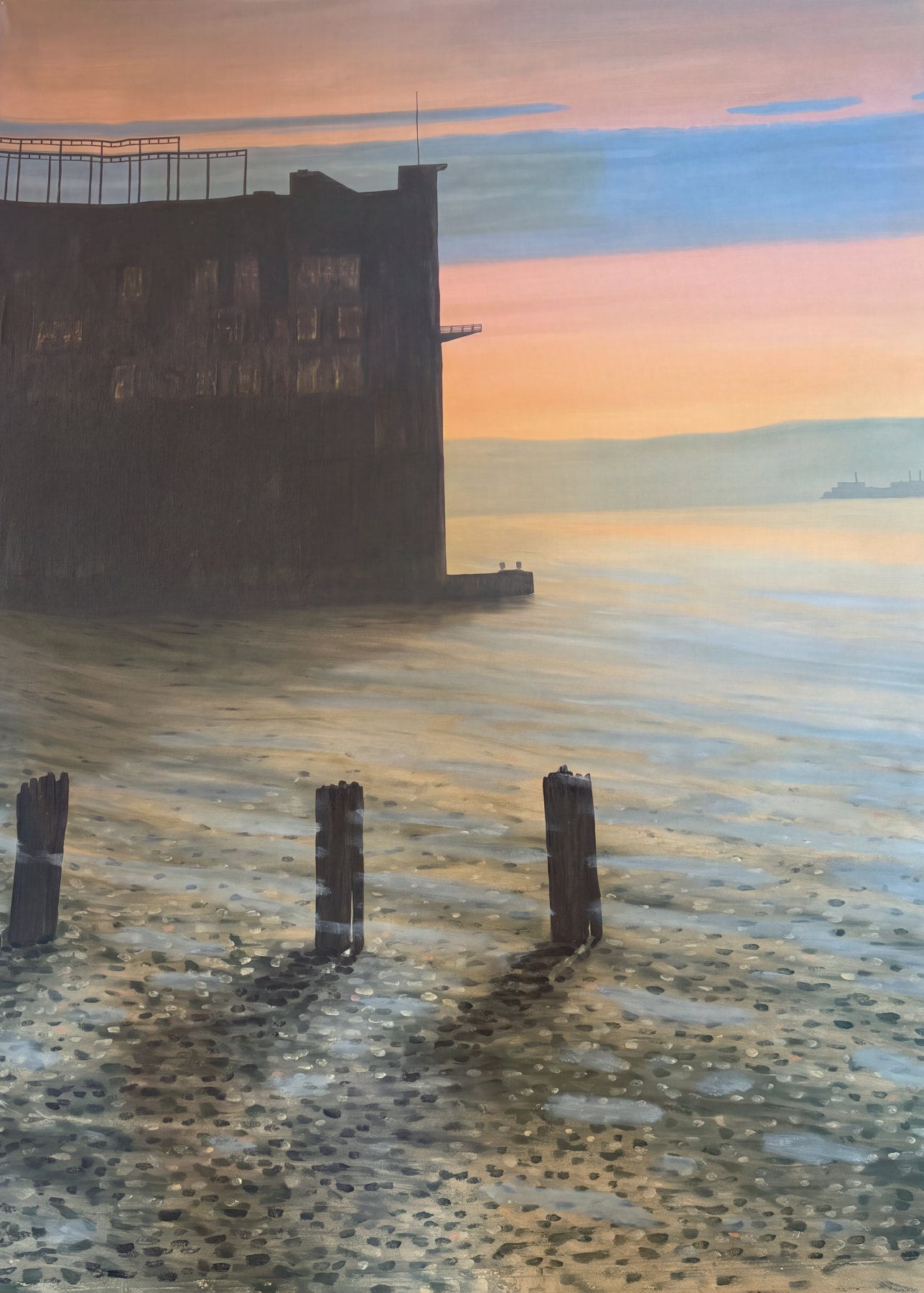 Old Pier in New York, Oil on canvas, Bill Sullivan