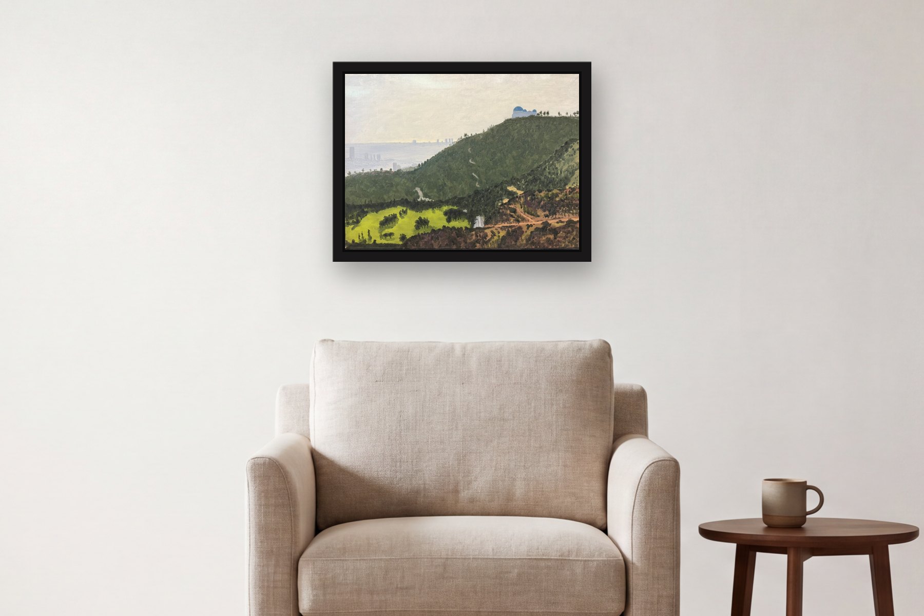 Andes Mountains by Bill Sullivan, hanging above an armchair