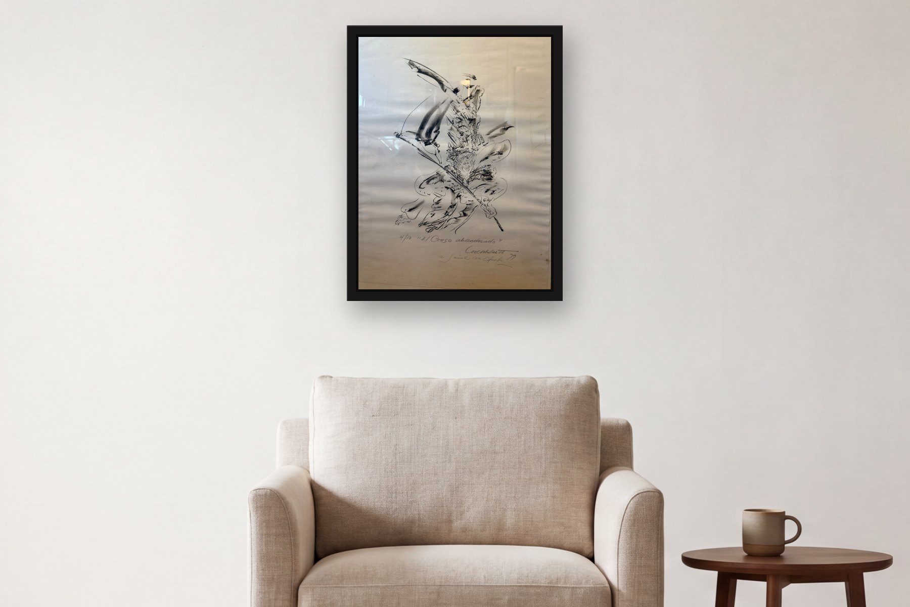 El Corso Abanderado by Artist not recorded, hanging above an armchair