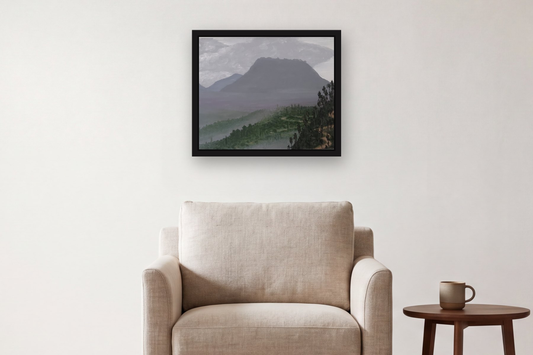 Guadalupe II by Bill Sullivan, hanging above an armchair