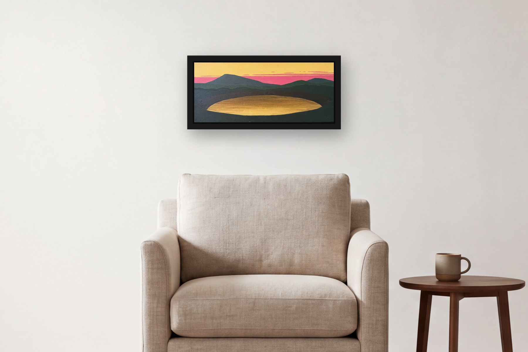 Guatavita, Colombia by Bill Sullivan, hanging above an armchair