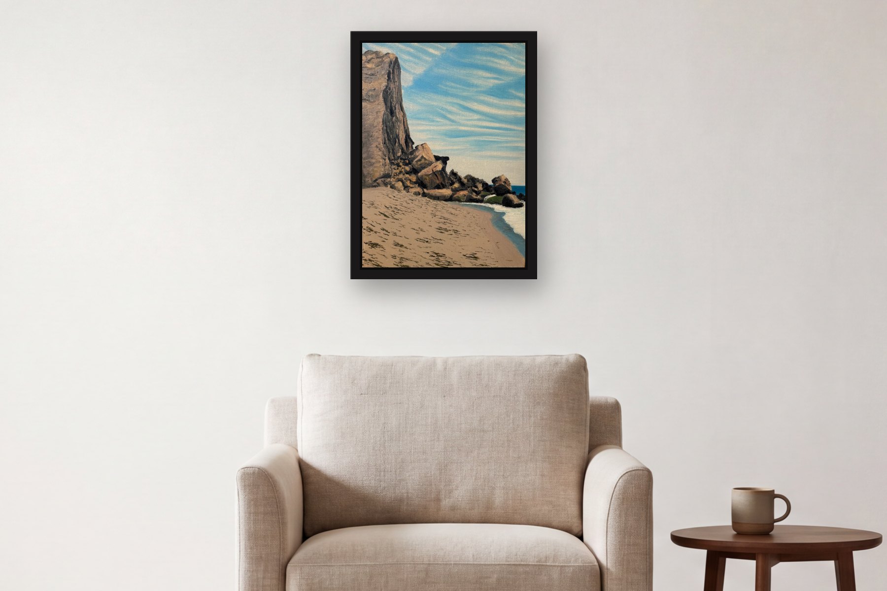 Montauk by Bill Sullivan, hanging above an armchair