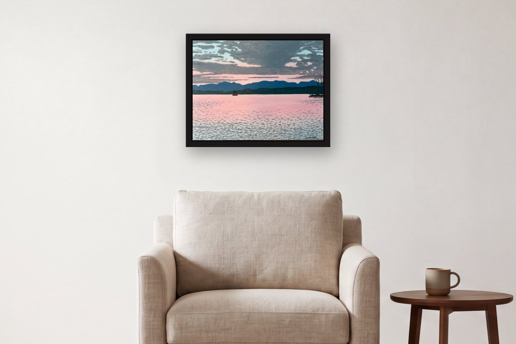 Near the Magdalena River by Bill Sullivan, hanging above an armchair