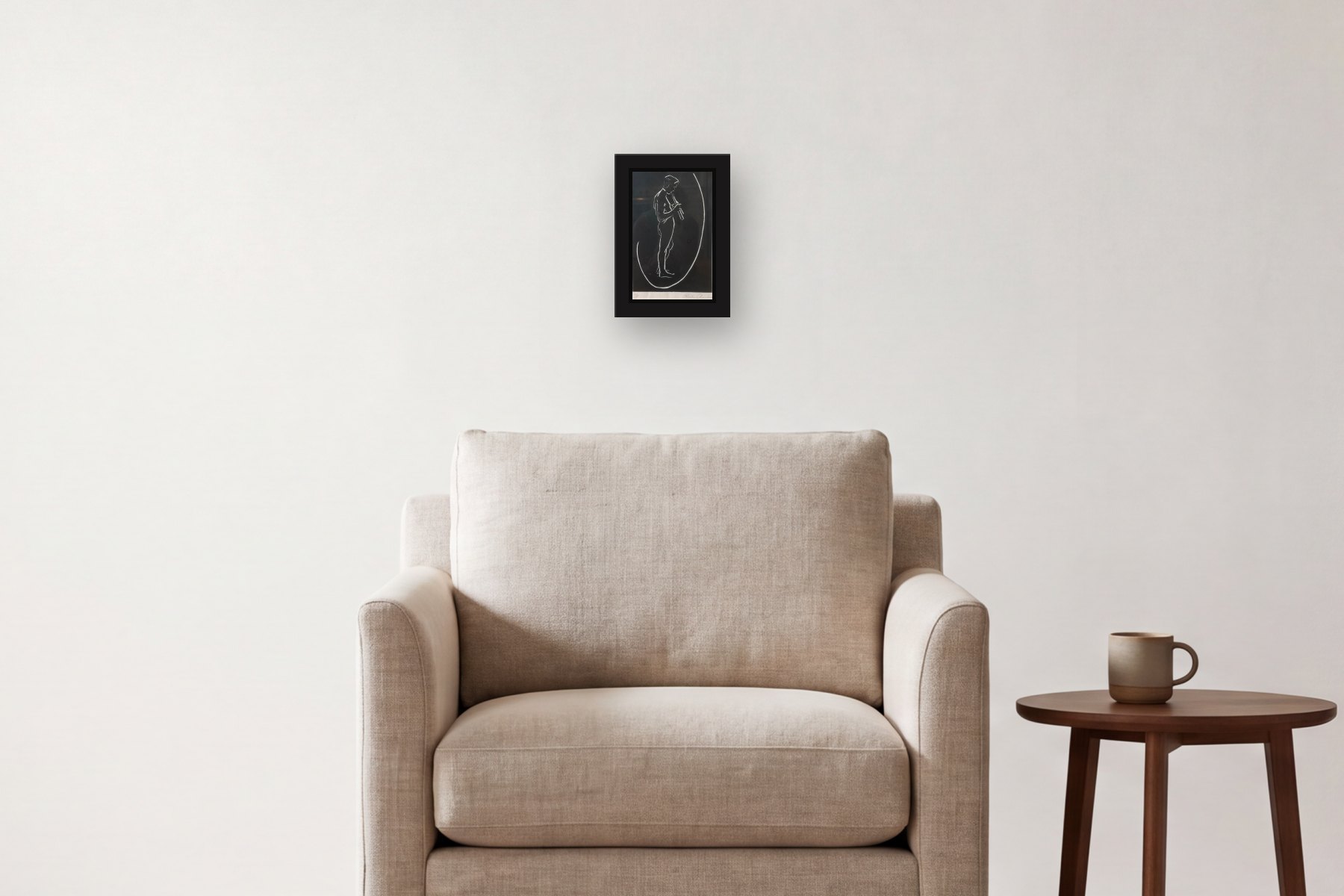 Piper by Mc Willie Chambers, hanging above an armchair