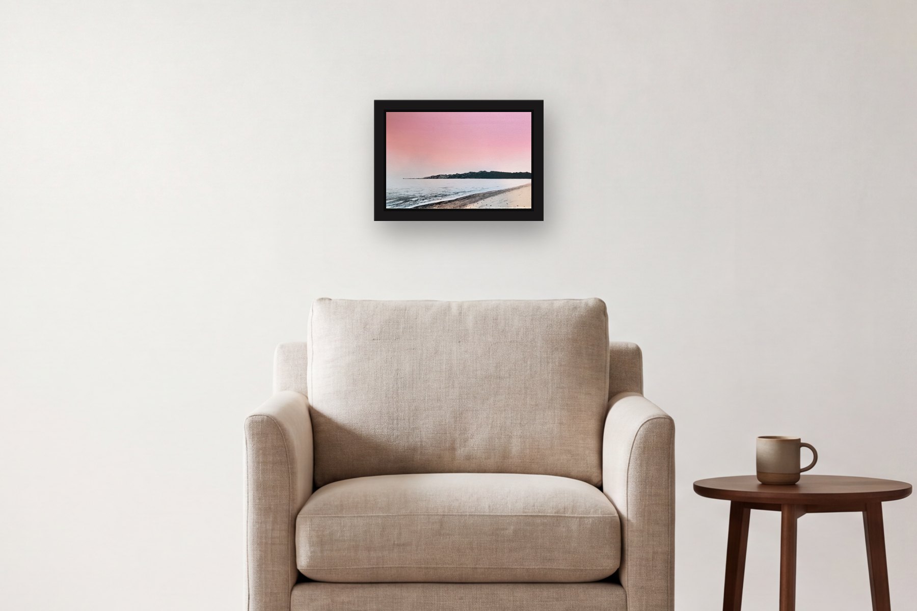 Santa Monica Bay; 1/25 by Bill Sullivan, hanging above an armchair