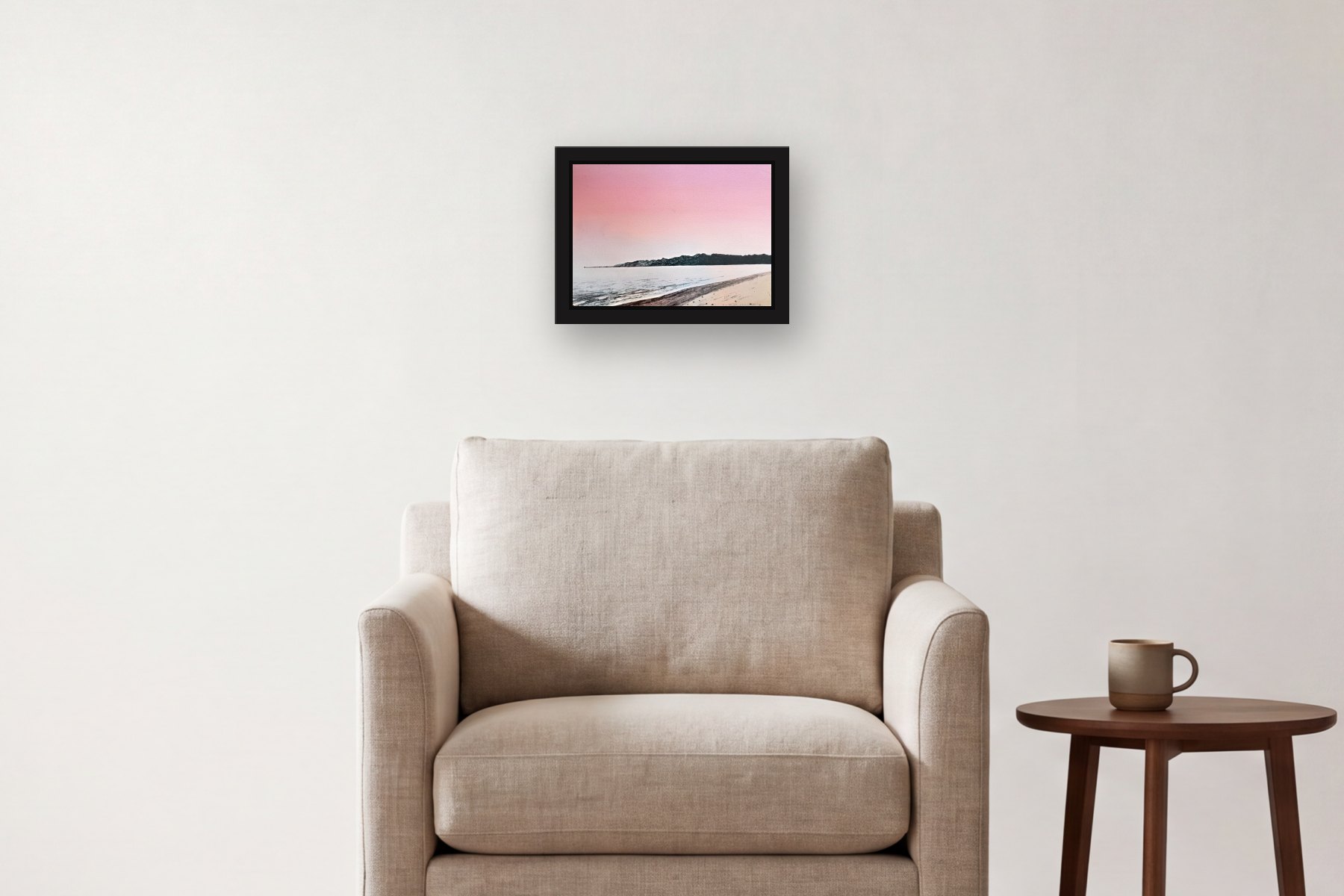 Santa Monica Bay; AP1 by Bill Sullivan, hanging above an armchair