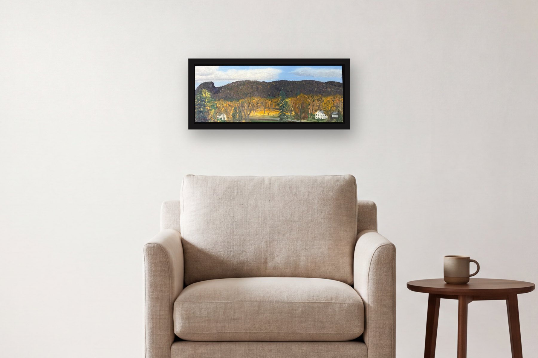 Sleeping Giant by Bill Sullivan, hanging above an armchair