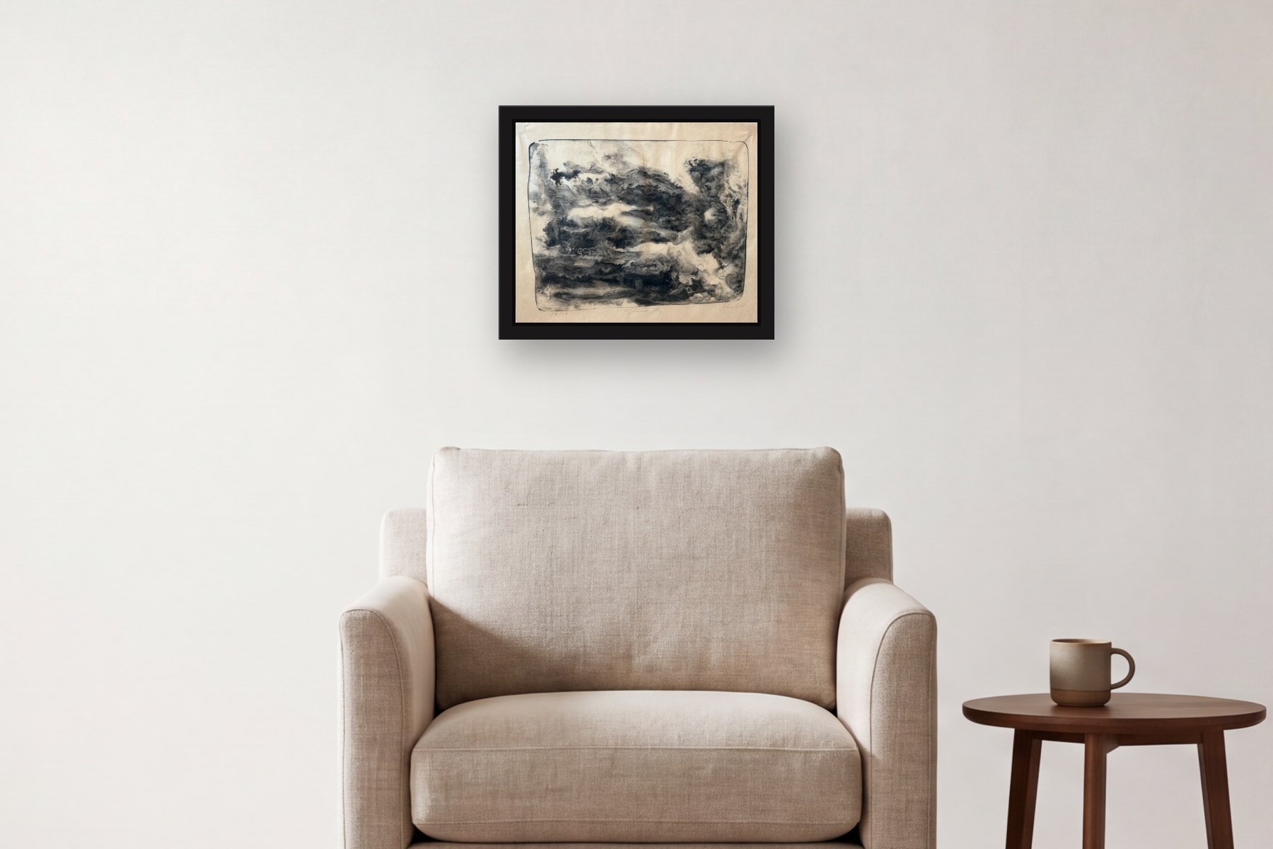 Summer Sky by John Schueler, hanging above an armchair