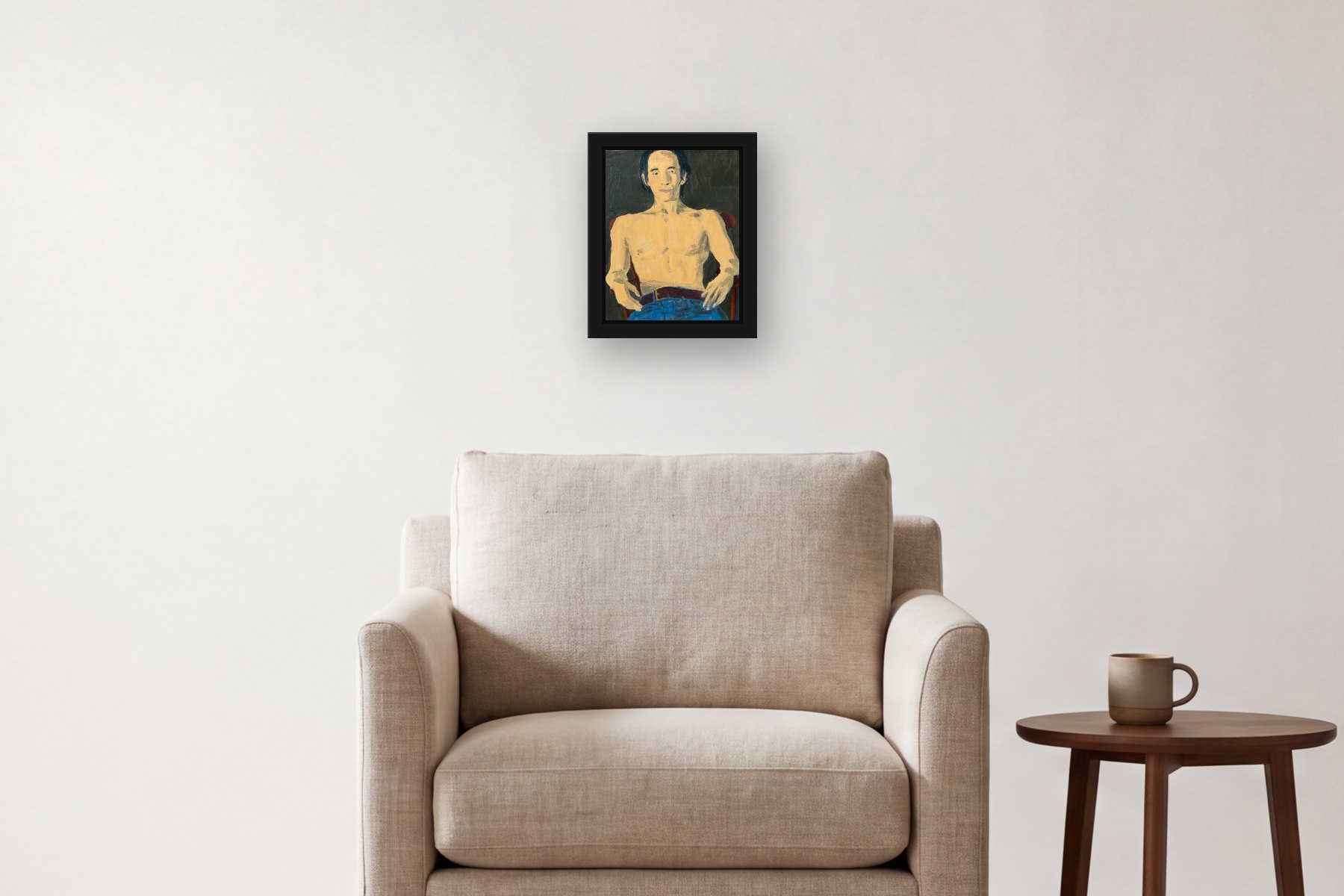Untitled by Bill Sullivan, hanging above an armchair
