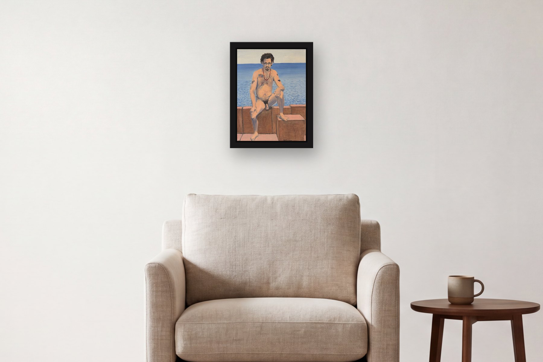 Untitled by Bill Sullivan, hanging above an armchair