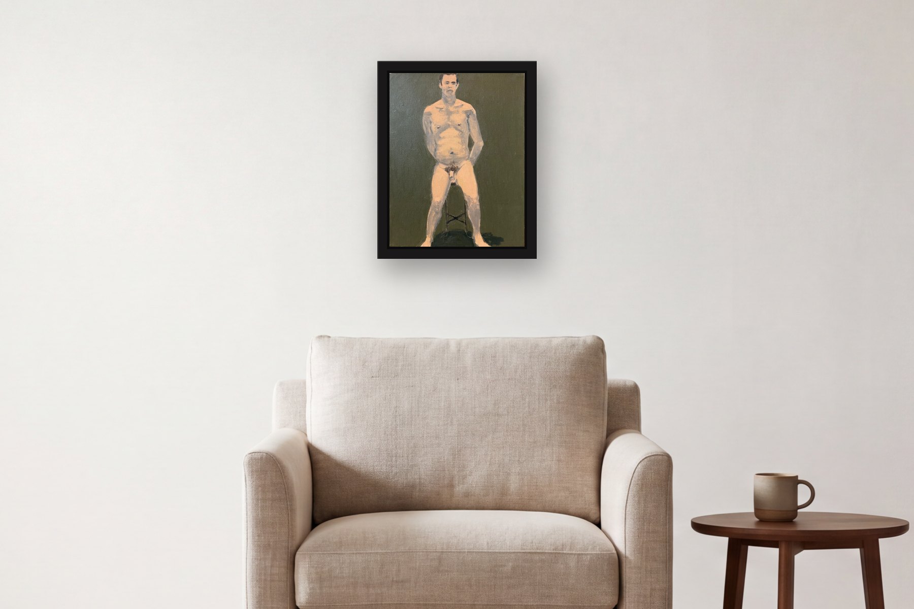 Untitled by Bill Sullivan, hanging above an armchair