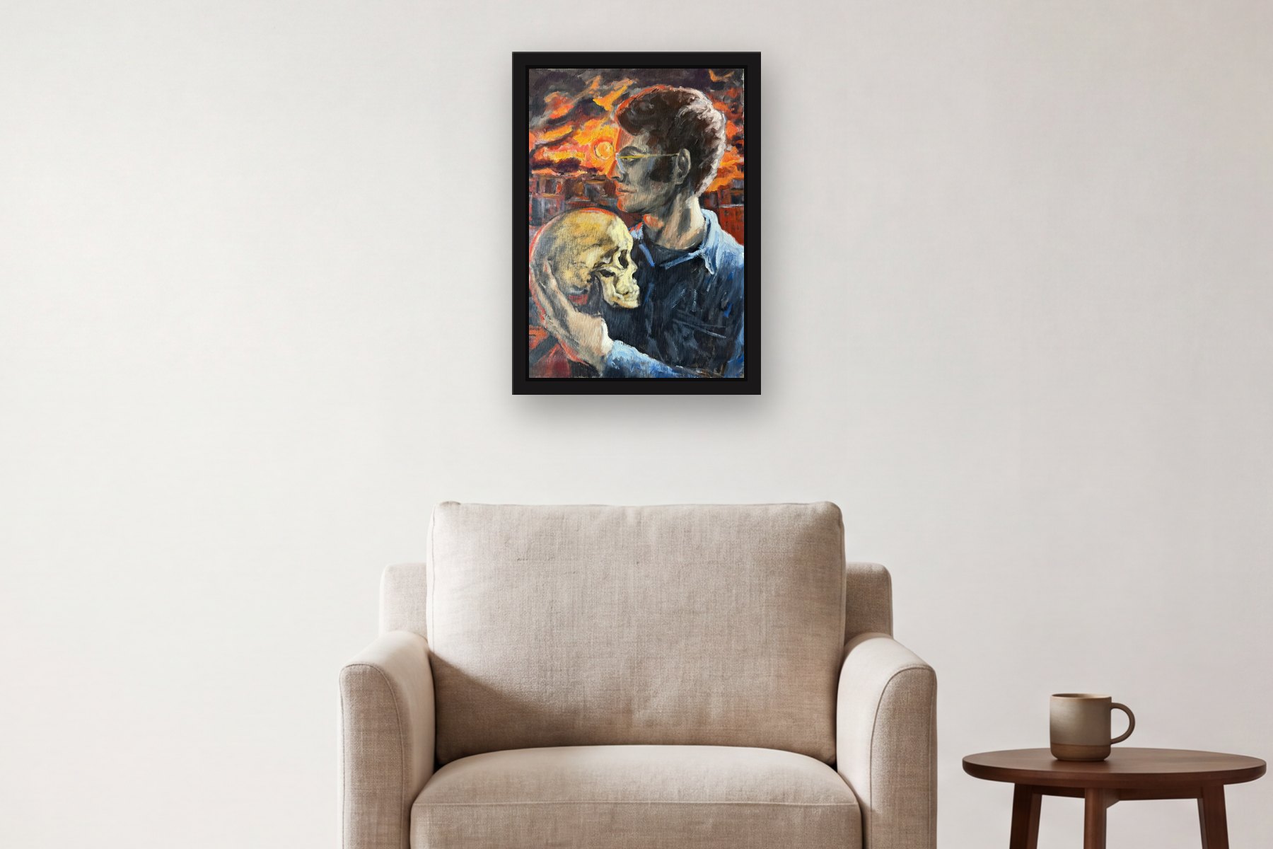 Untitled by Bill Sullivan, hanging above an armchair