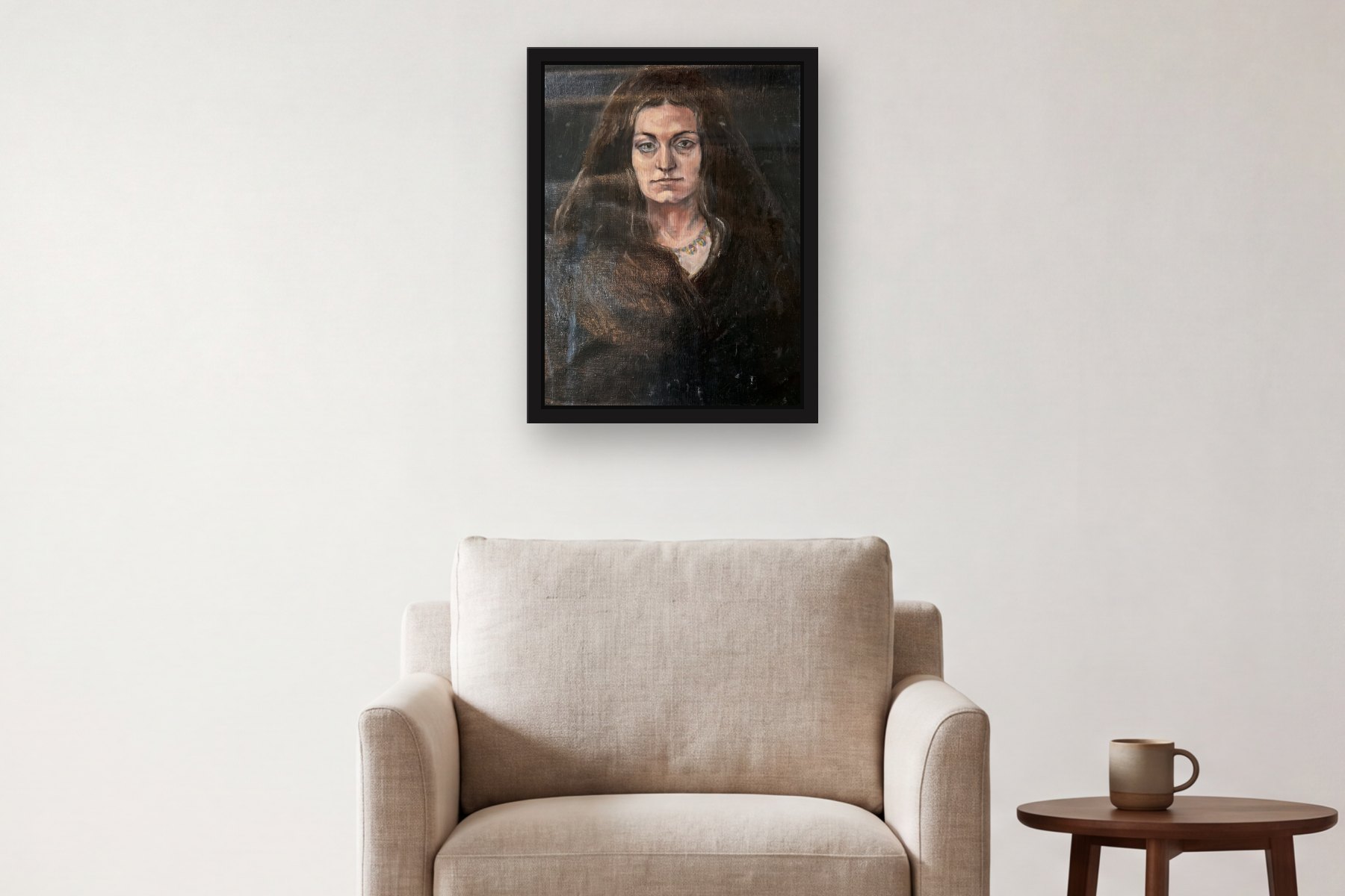 Untitled by Bill Sullivan, hanging above an armchair