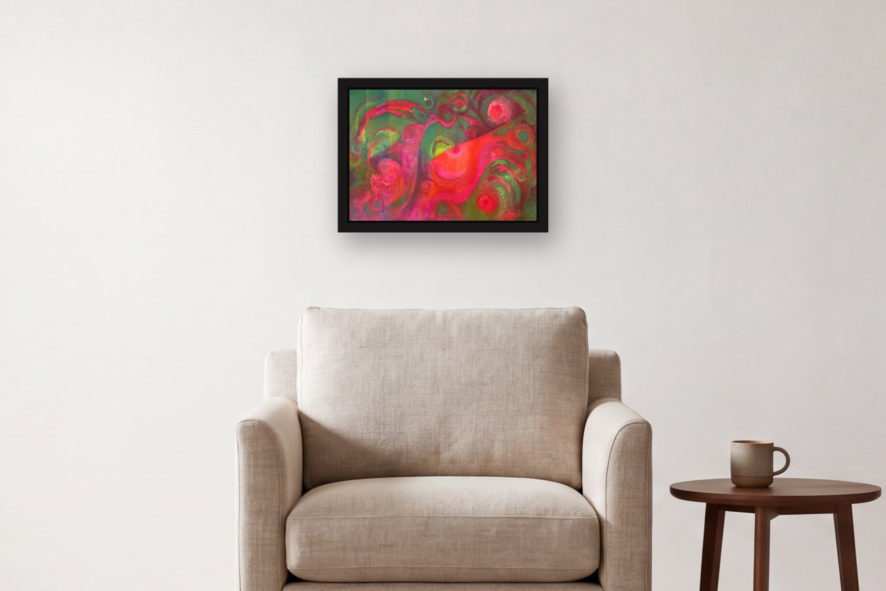 Untitled by Bill Sullivan, hanging above an armchair