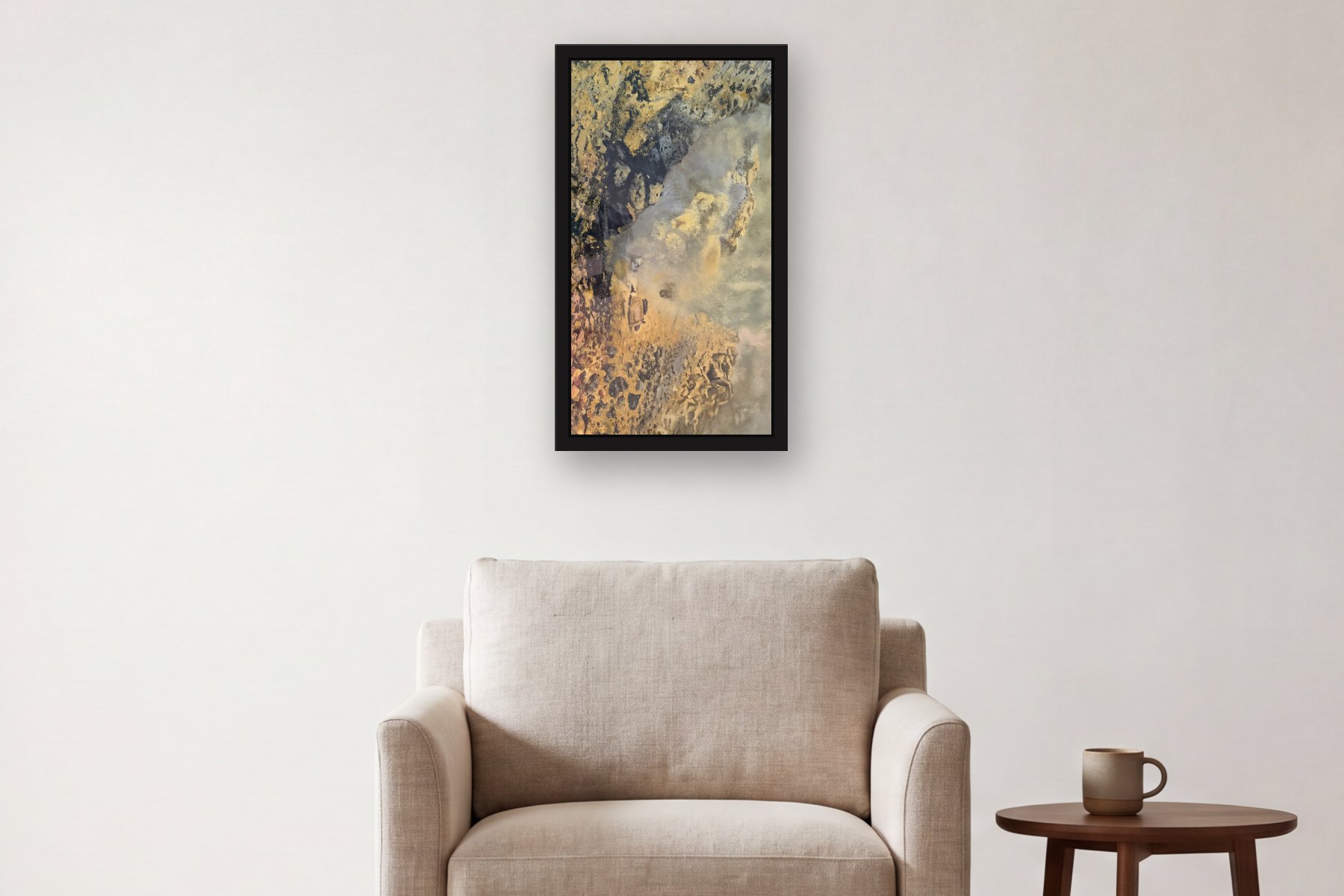 Untitled by Artist not recorded, hanging above an armchair