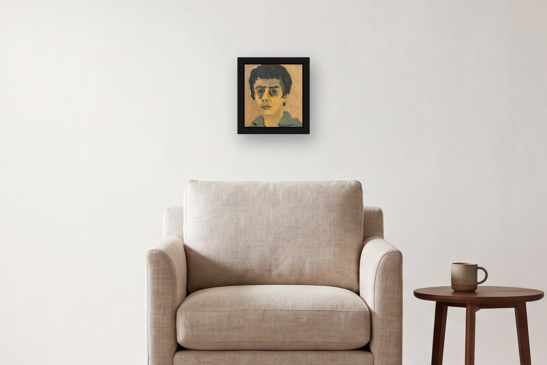 Untitled by Steve Giordindo, hanging above an armchair