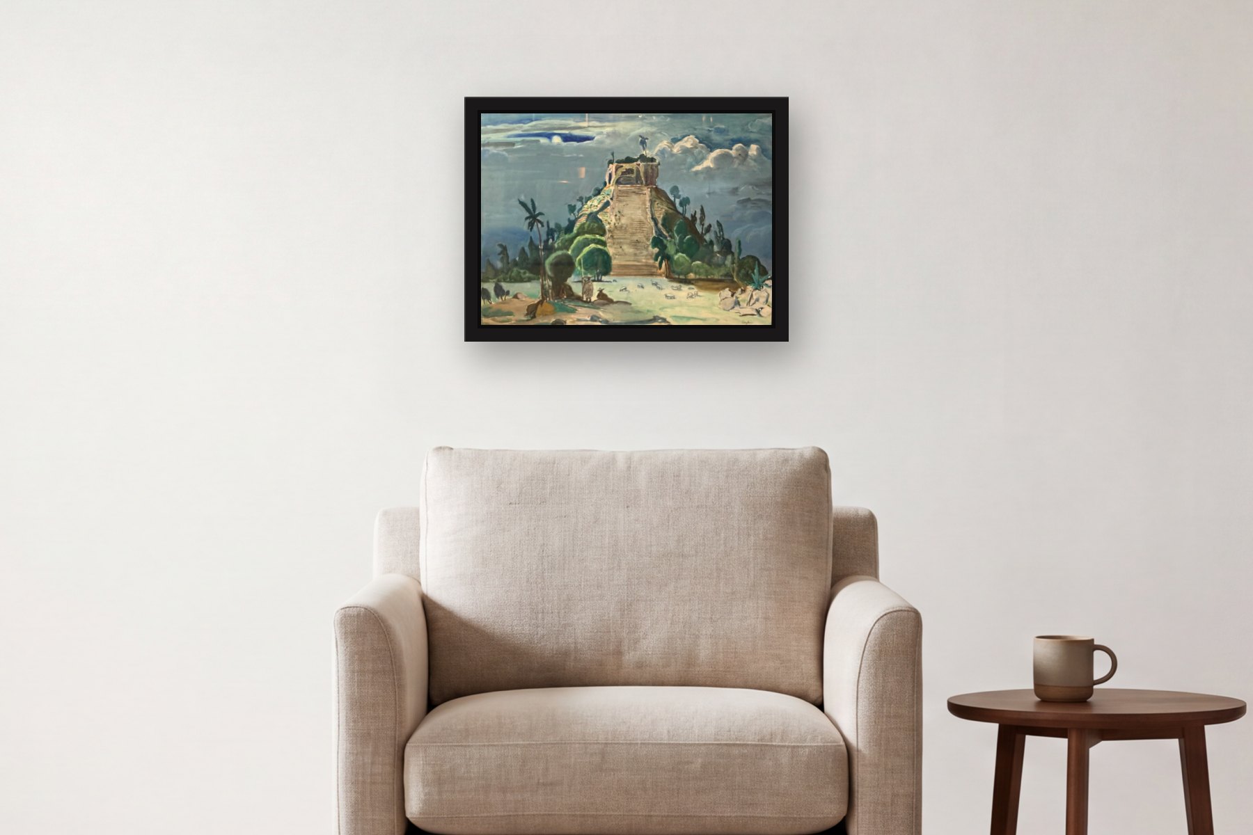 Untitled by Susan Daykin, hanging above an armchair
