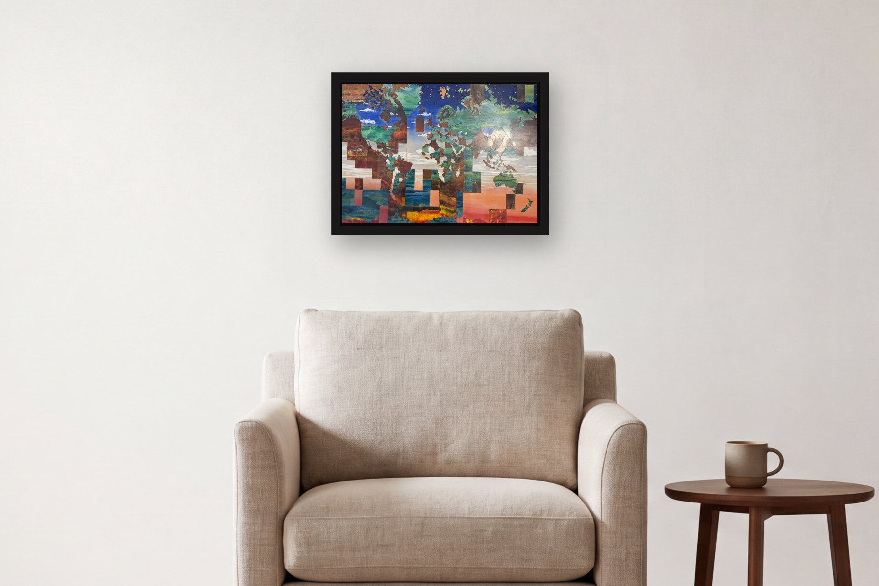 Untitled by William A. Polin, hanging above an armchair