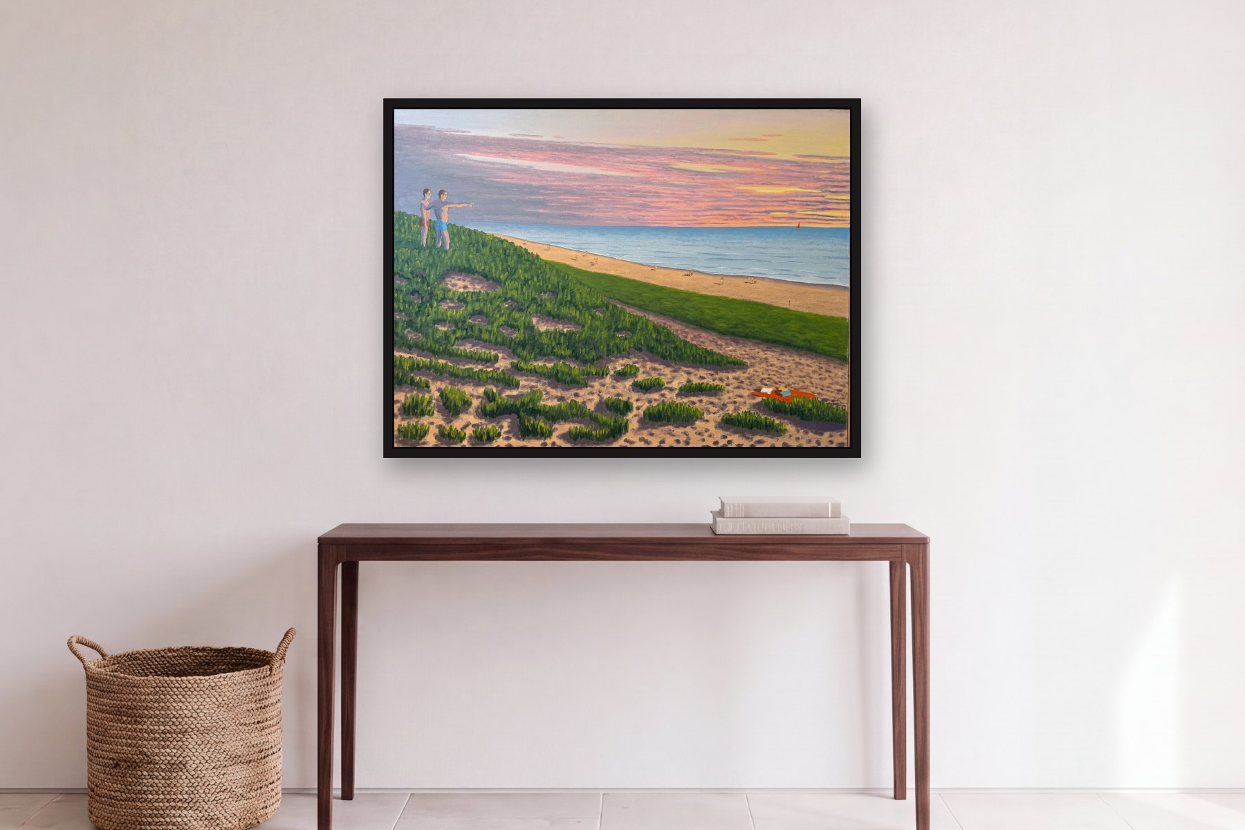 Interlude by Bill Sullivan, hanging above a console table in a hallway