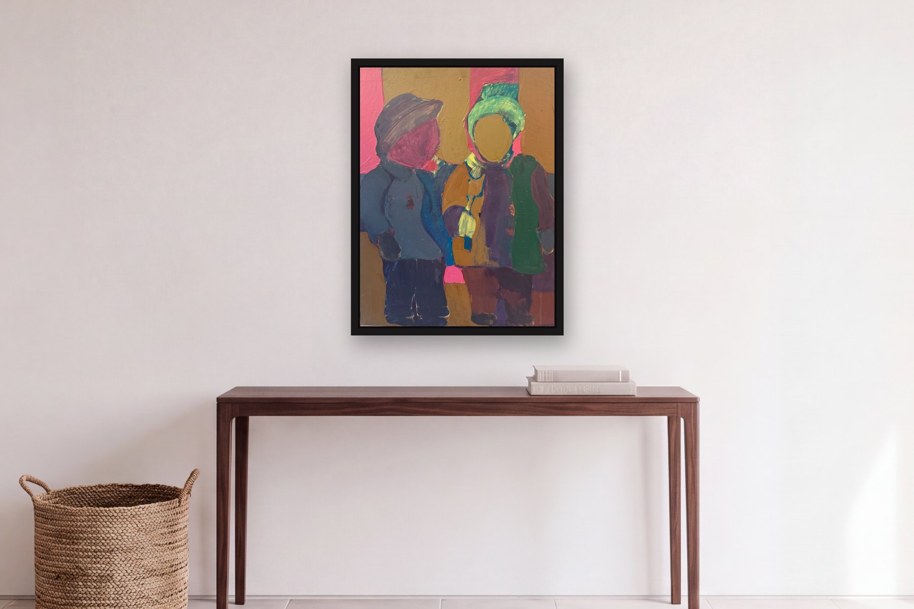 Untitled by Artist not recorded, hanging above a console table in a hallway