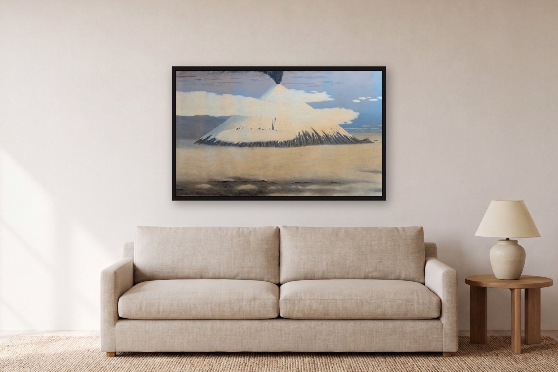 Cotopaxi by Bill Sullivan, hanging above a sofa in a living room