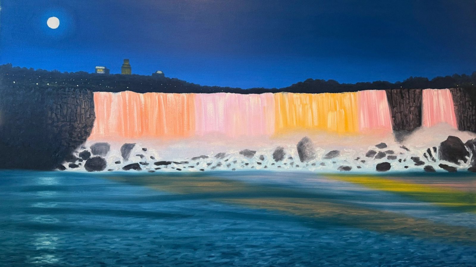 Original photo of American Falls Illuminated by Bill Sullivan
