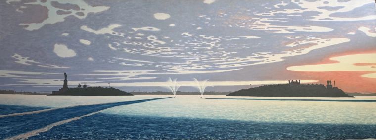 New York By Water, Oil on canvas, Bill Sullivan