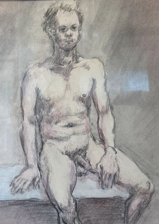 Nude, carboncillo y crayón conté sobre papel, Bill Sullivan
