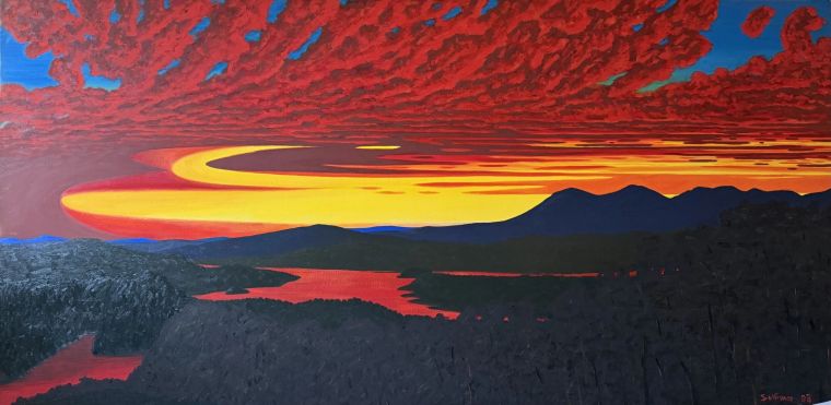 Olana Twilight II, Oil on canvas, Bill Sullivan