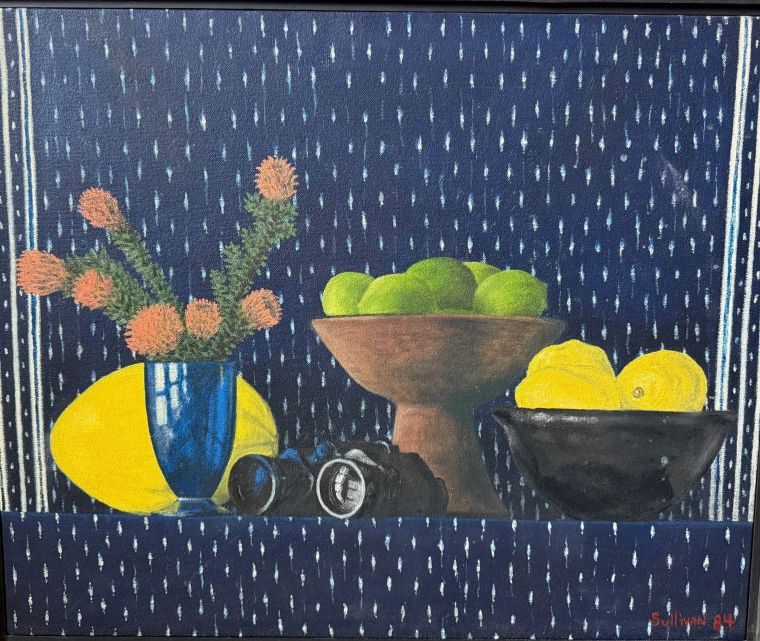 Still life with Binoculars, Oil on canvas, Bill Sullivan