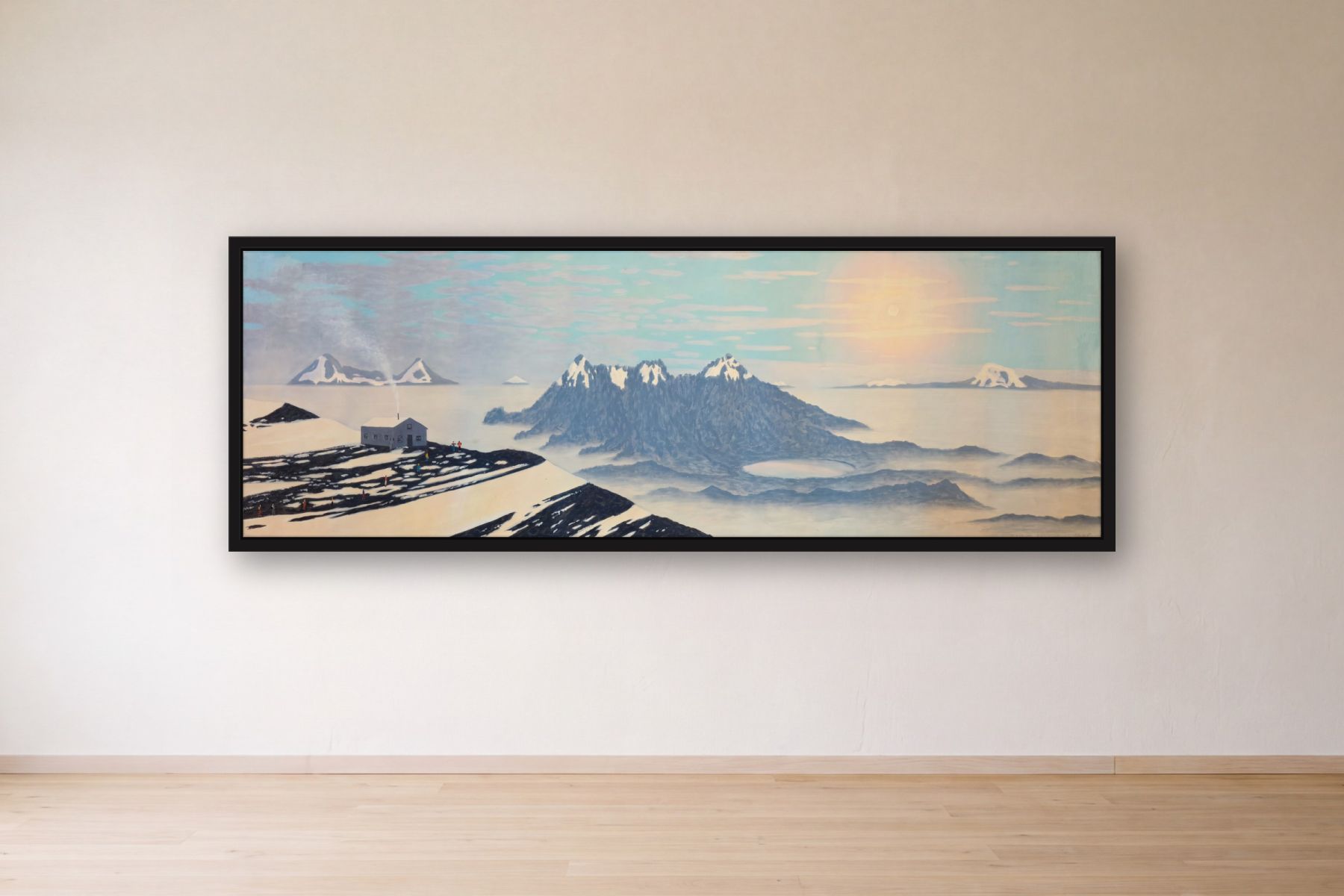 A View of the Ilinizas from Cotopaxi by Bill Sullivan, framed on a gallery wall