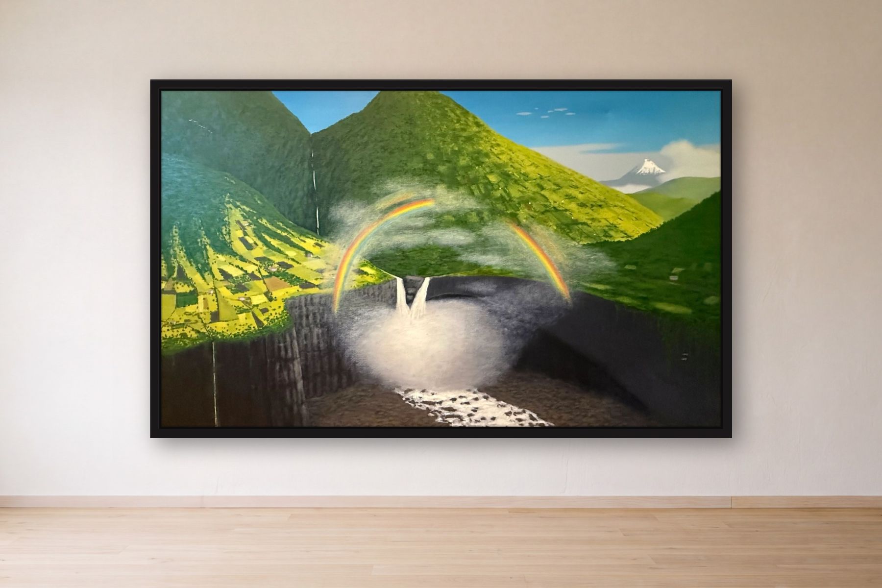 Agoyán by Bill Sullivan, framed on a gallery wall