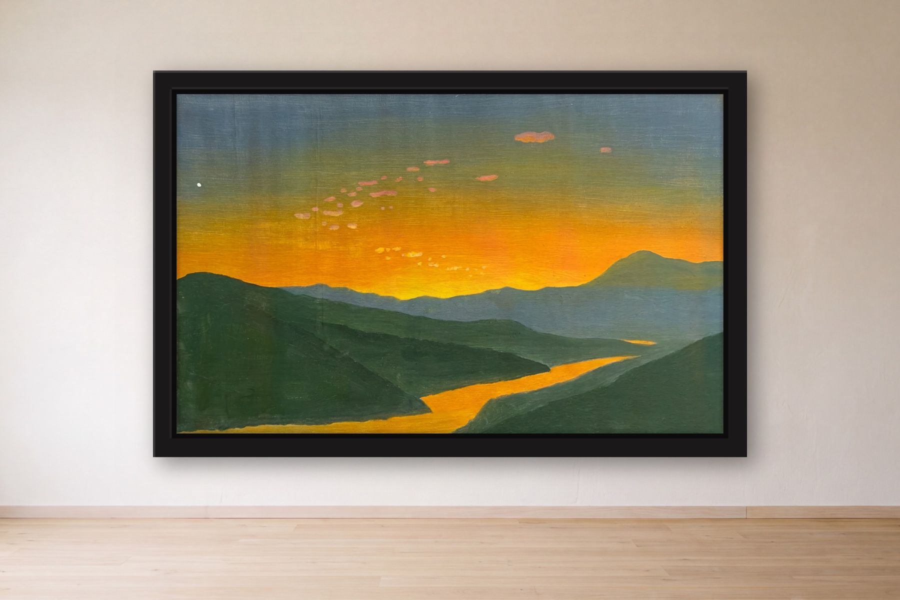 Antioquia by Bill Sullivan, framed on a gallery wall
