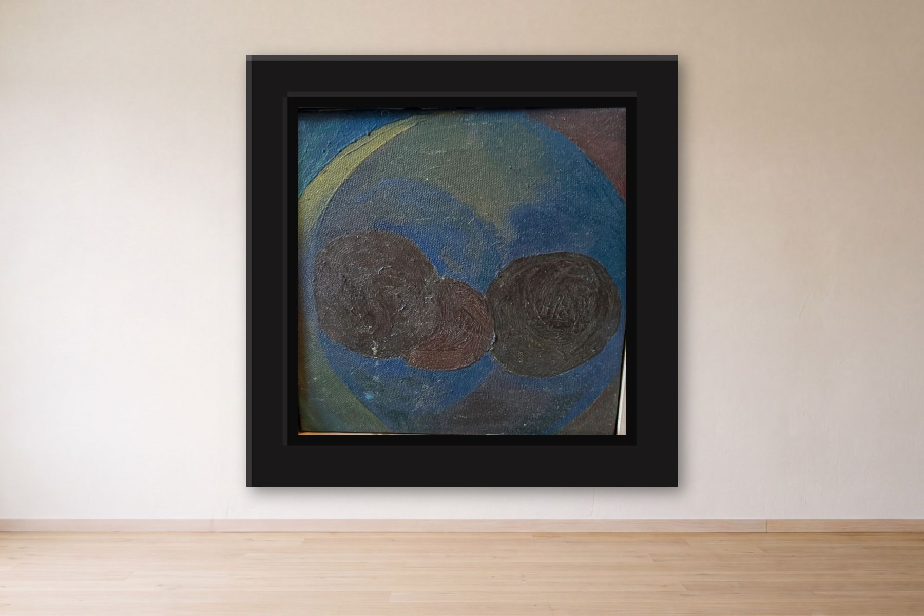 Blue by Artist not recorded, framed on a gallery wall