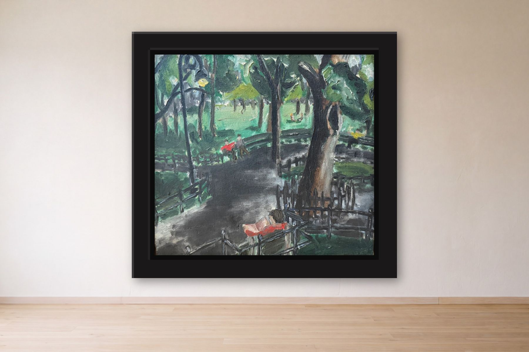 Bridge by Artist not recorded, framed on a gallery wall