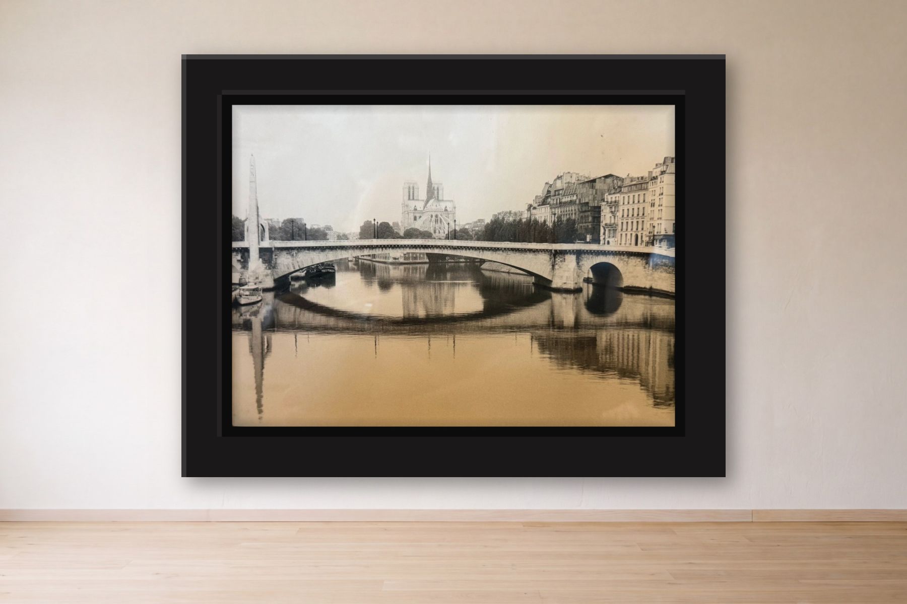 Bridge by Gordon, framed on a gallery wall
