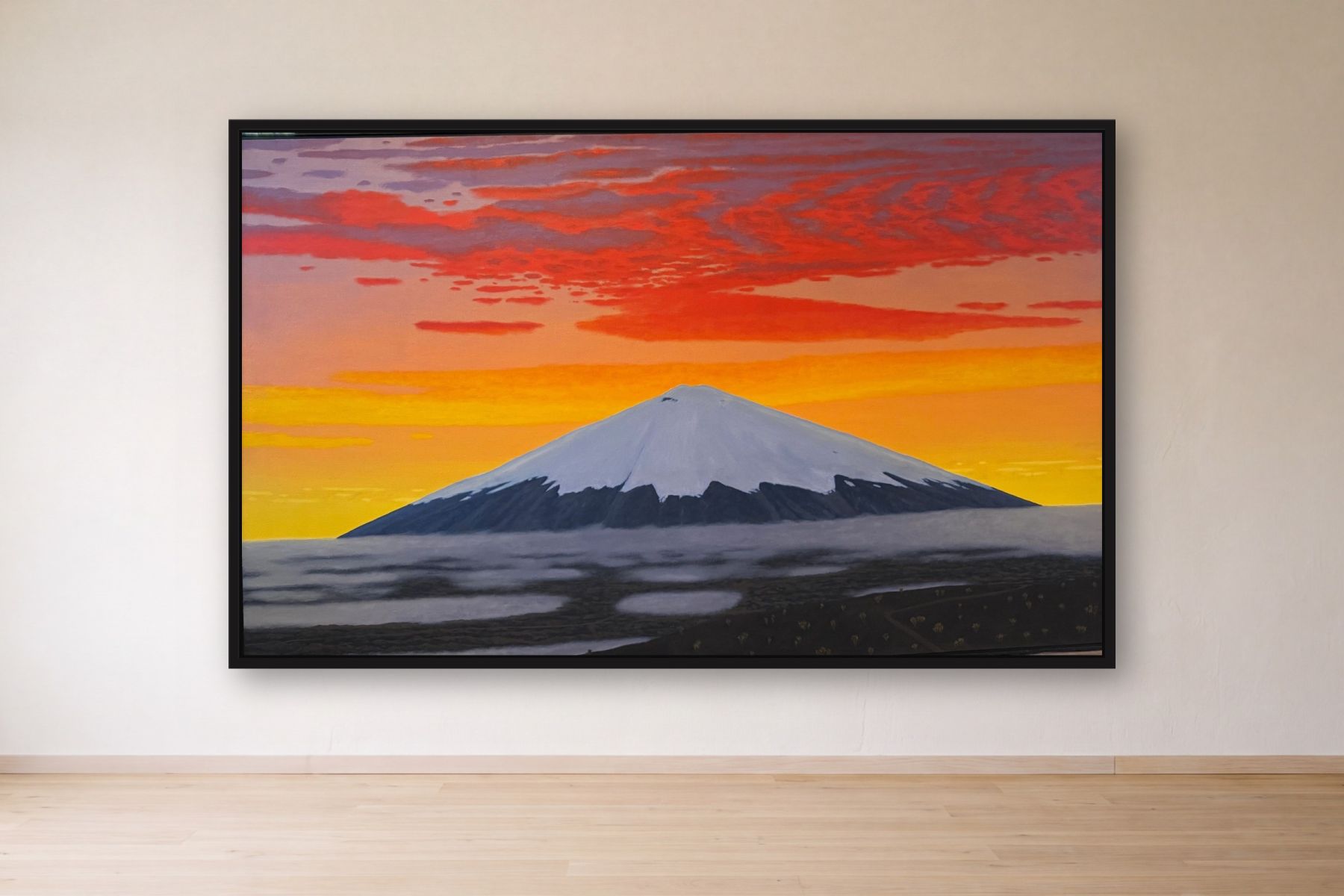 Cotopaxi by Bill Sullivan, framed on a gallery wall