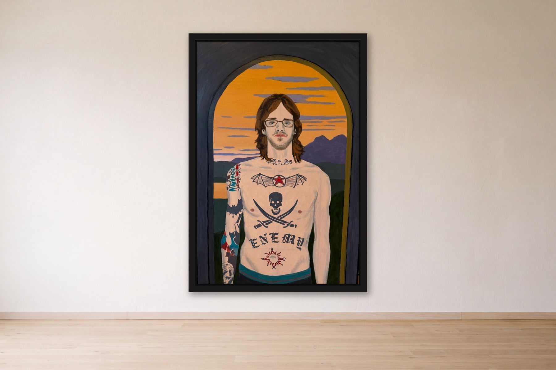 Enemy de Bill Sullivan, encadrée sur un mur de galerie