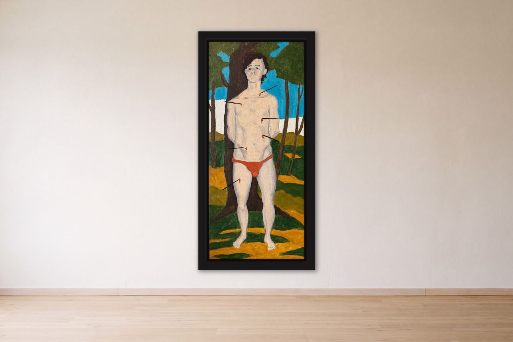 Firing Squad by Bill Sullivan, framed on a gallery wall