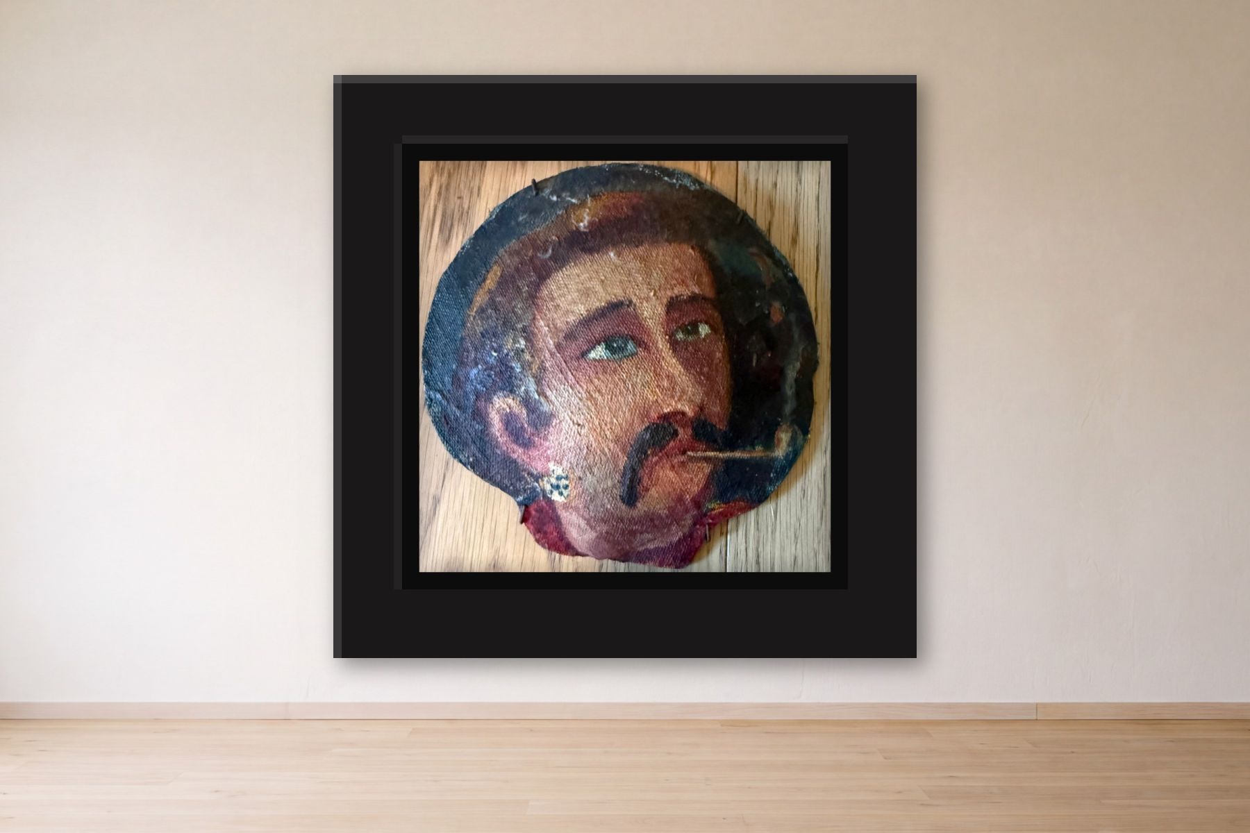 Fisherman by Artist not recorded, framed on a gallery wall