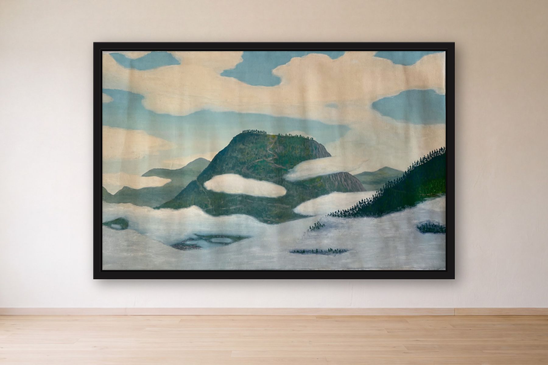 Guadalupe by Bill Sullivan, framed on a gallery wall