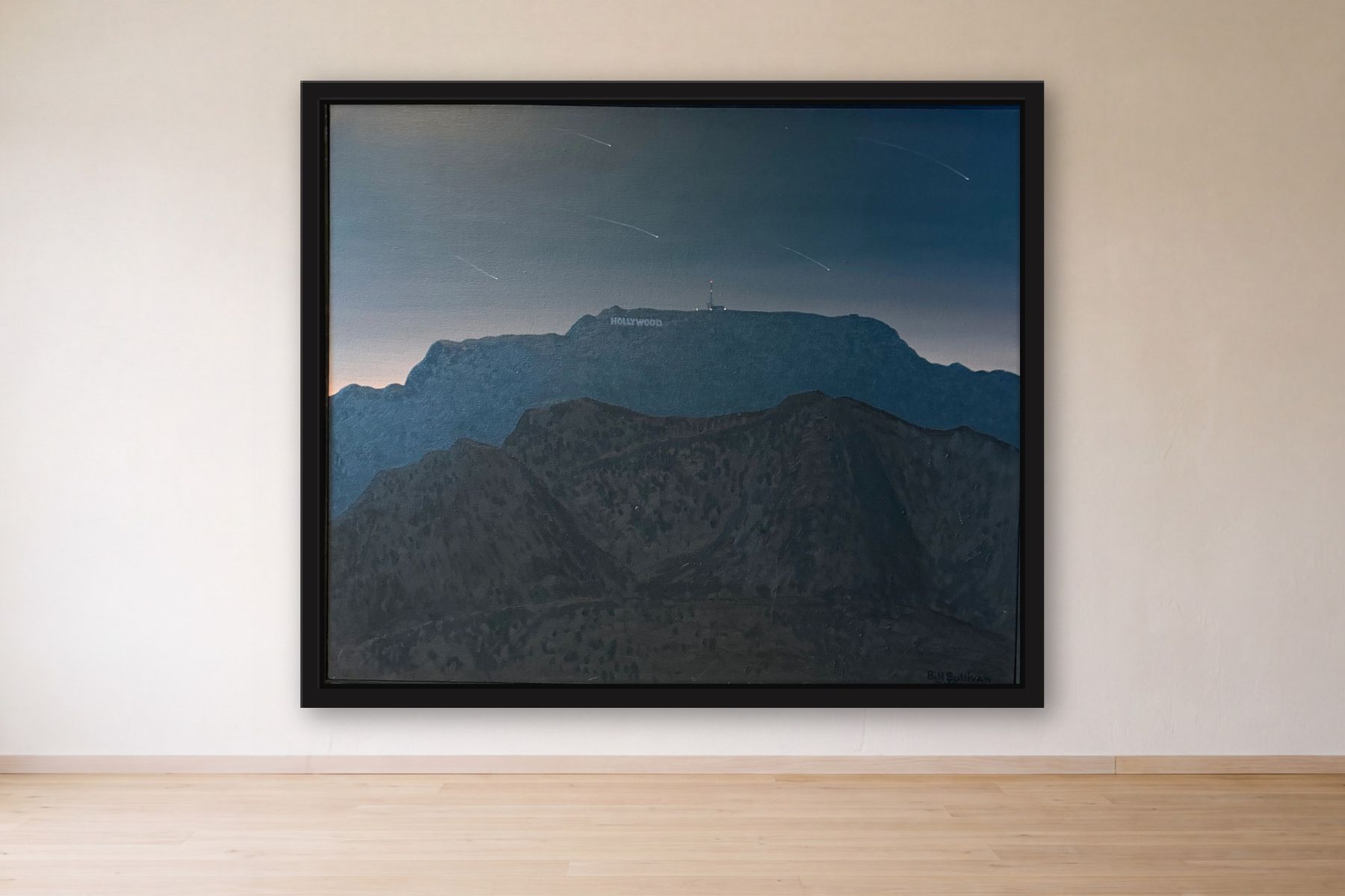 Hollywood by Bill Sullivan, framed on a gallery wall