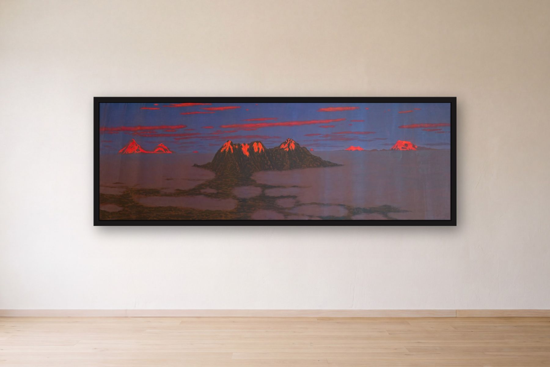 Ilinizas by Bill Sullivan, framed on a gallery wall