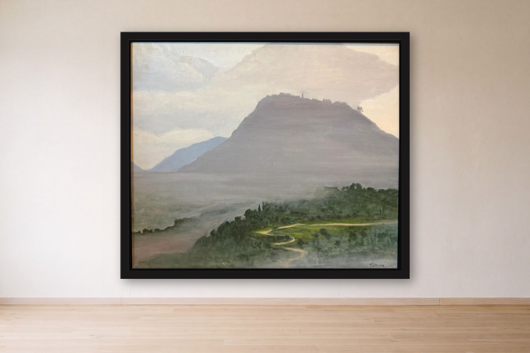 Monserrate 1978 Framed by Bill Sullivan, framed on a gallery wall