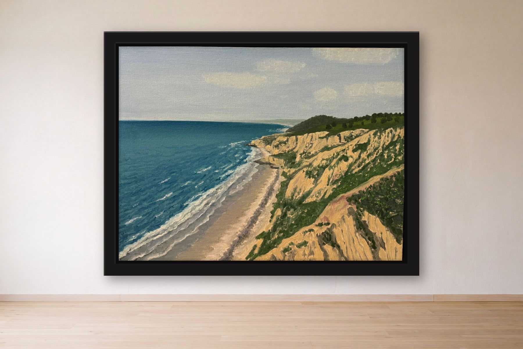 Montauk II by Bill Sullivan, framed on a gallery wall