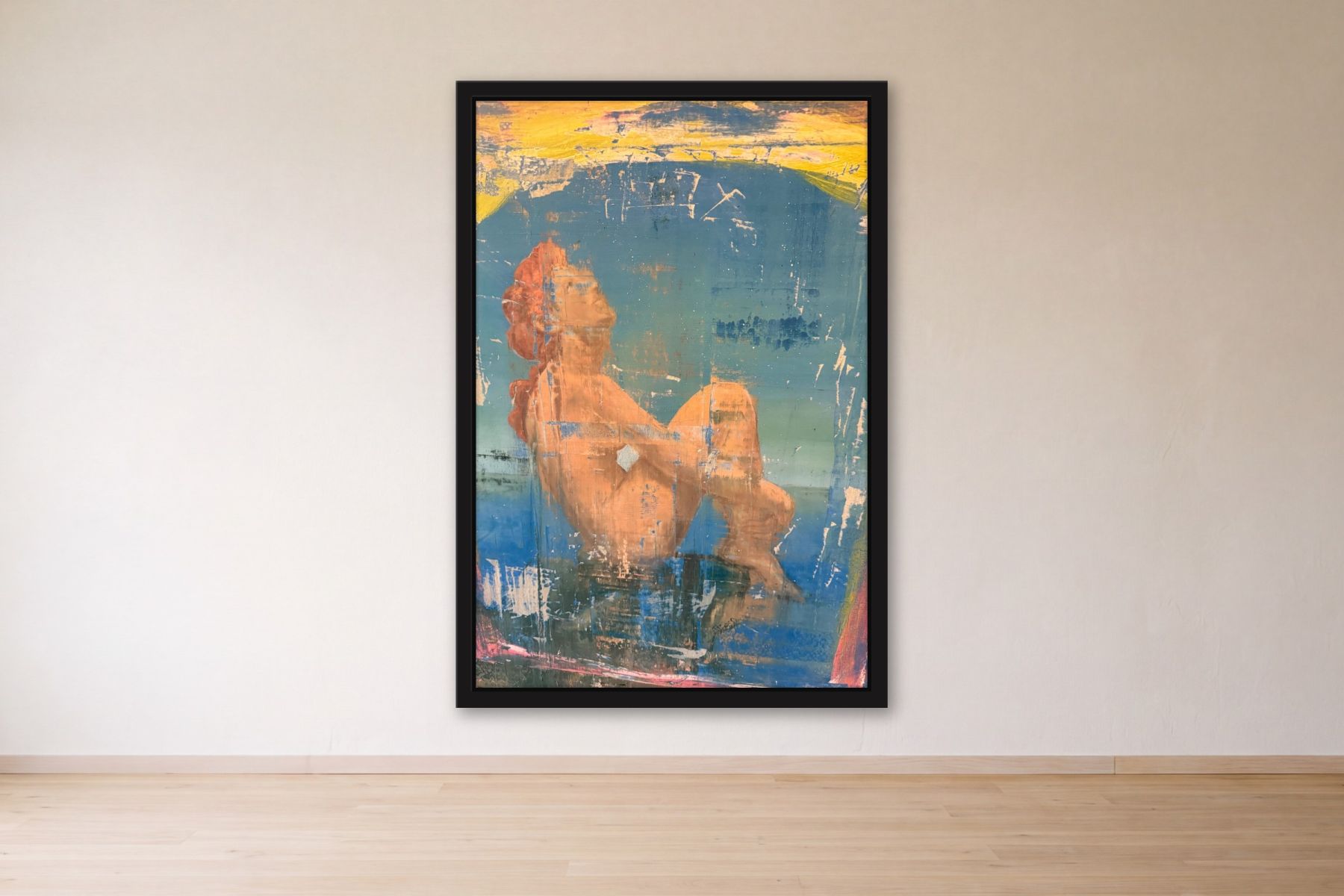 Naked Lady by Artist not recorded, framed on a gallery wall