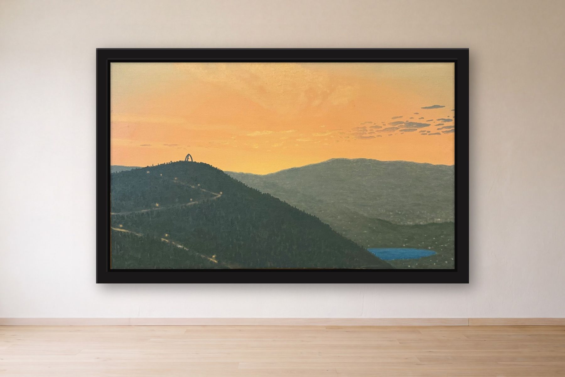 Santa Barbara by Bill Sullivan, framed on a gallery wall