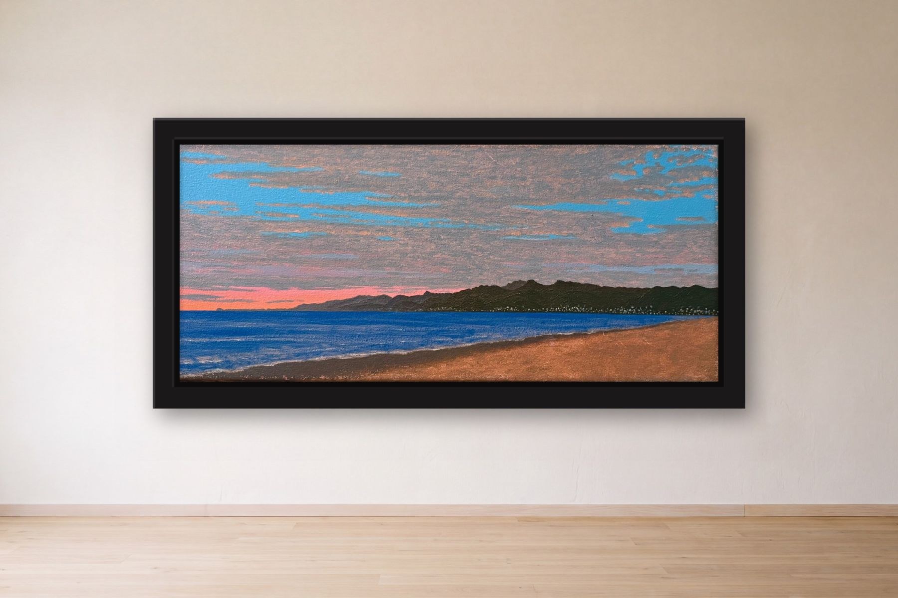 Santa Monica by Bill Sullivan, framed on a gallery wall
