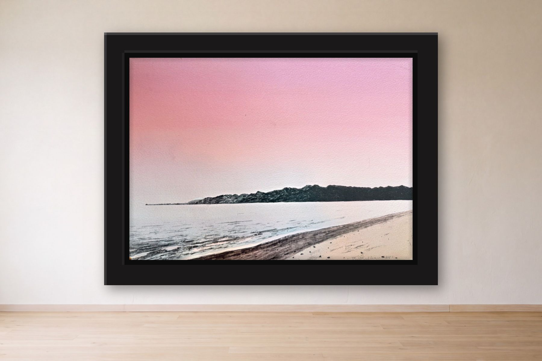 Santa Monica Bay; AP1 by Bill Sullivan, framed on a gallery wall
